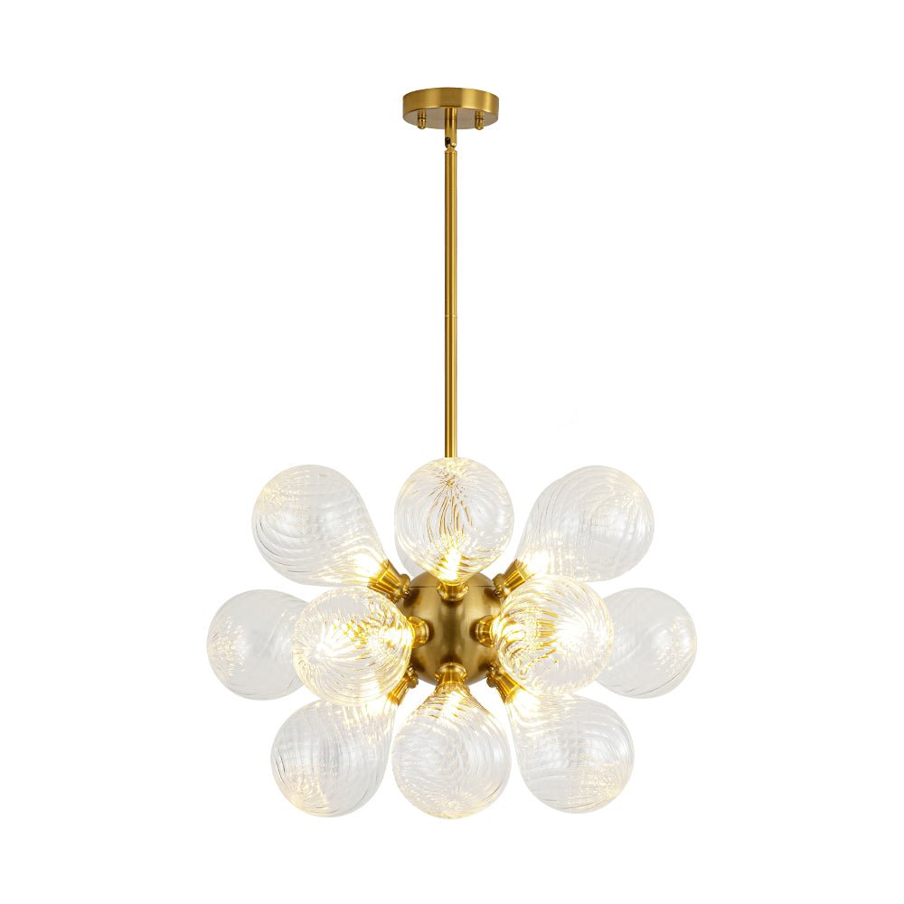 Waegnuvyx Cluster Ribbed Globe Bubble Glass Chandelier