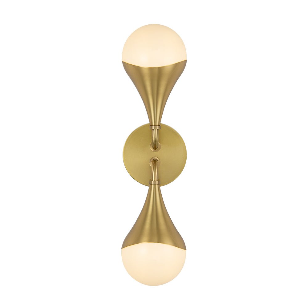 Ulfunix Aged Brass Teardrop Frosted Glass Wall Sconce