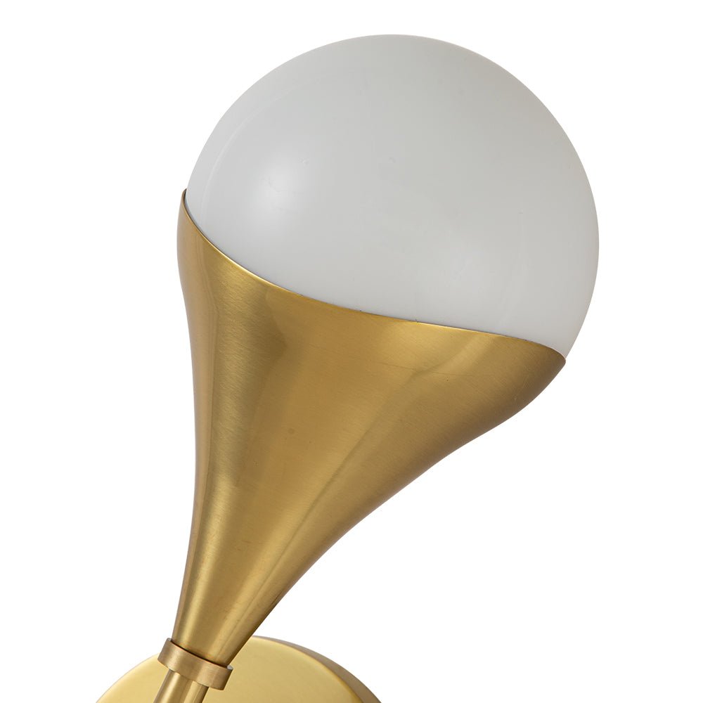 Ulfunix Aged Brass Teardrop Frosted Glass Wall Sconce