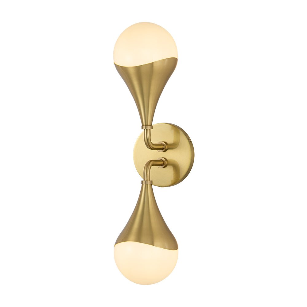 Ulfunix Aged Brass Teardrop Frosted Glass Wall Sconce