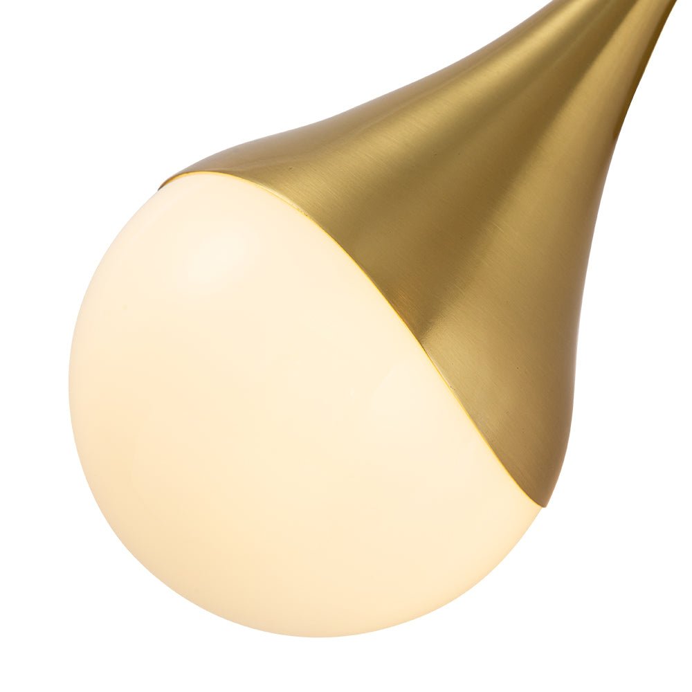 Ulfunix Aged Brass Teardrop Frosted Glass Wall Sconce