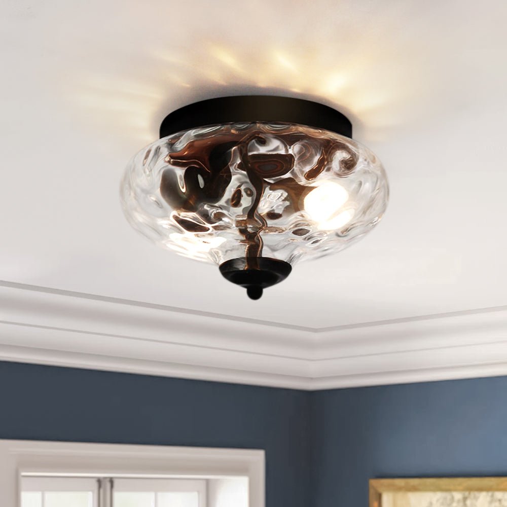 Vesila Industrial Glass Flush Mount Light