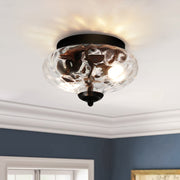 Vesila Industrial Glass Flush Mount Light