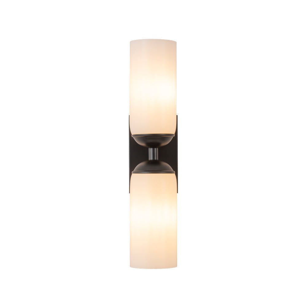 Sifuvo Milky Cylinder White Glass Vanity Wall Sconce