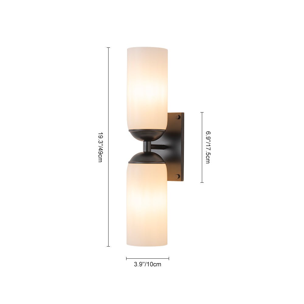 Sifuvo Milky Cylinder White Glass Vanity Wall Sconce