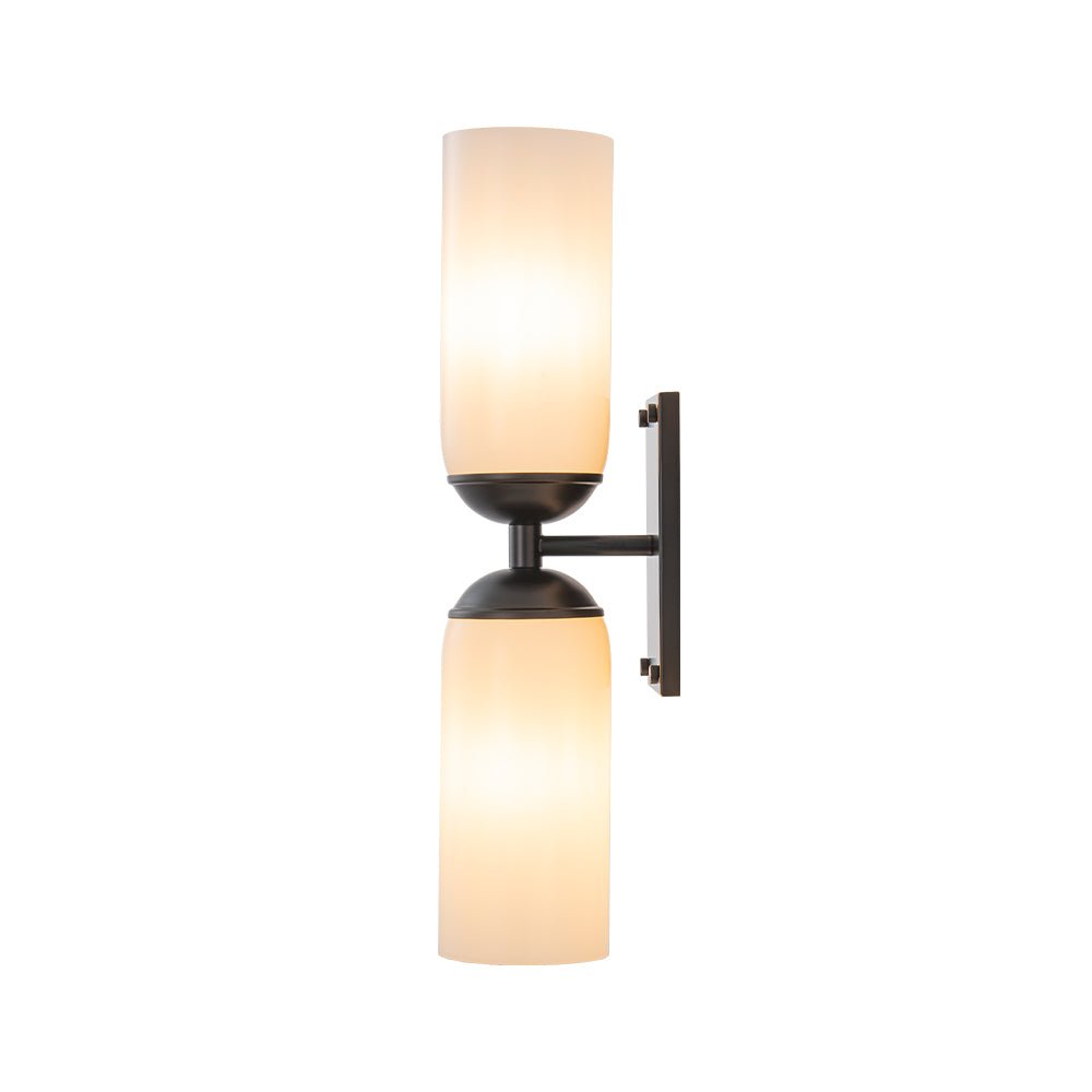 Sifuvo Milky Cylinder White Glass Vanity Wall Sconce