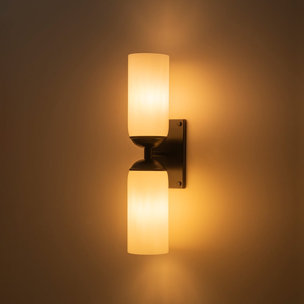 Sifuvo Milky Cylinder White Glass Vanity Wall Sconce