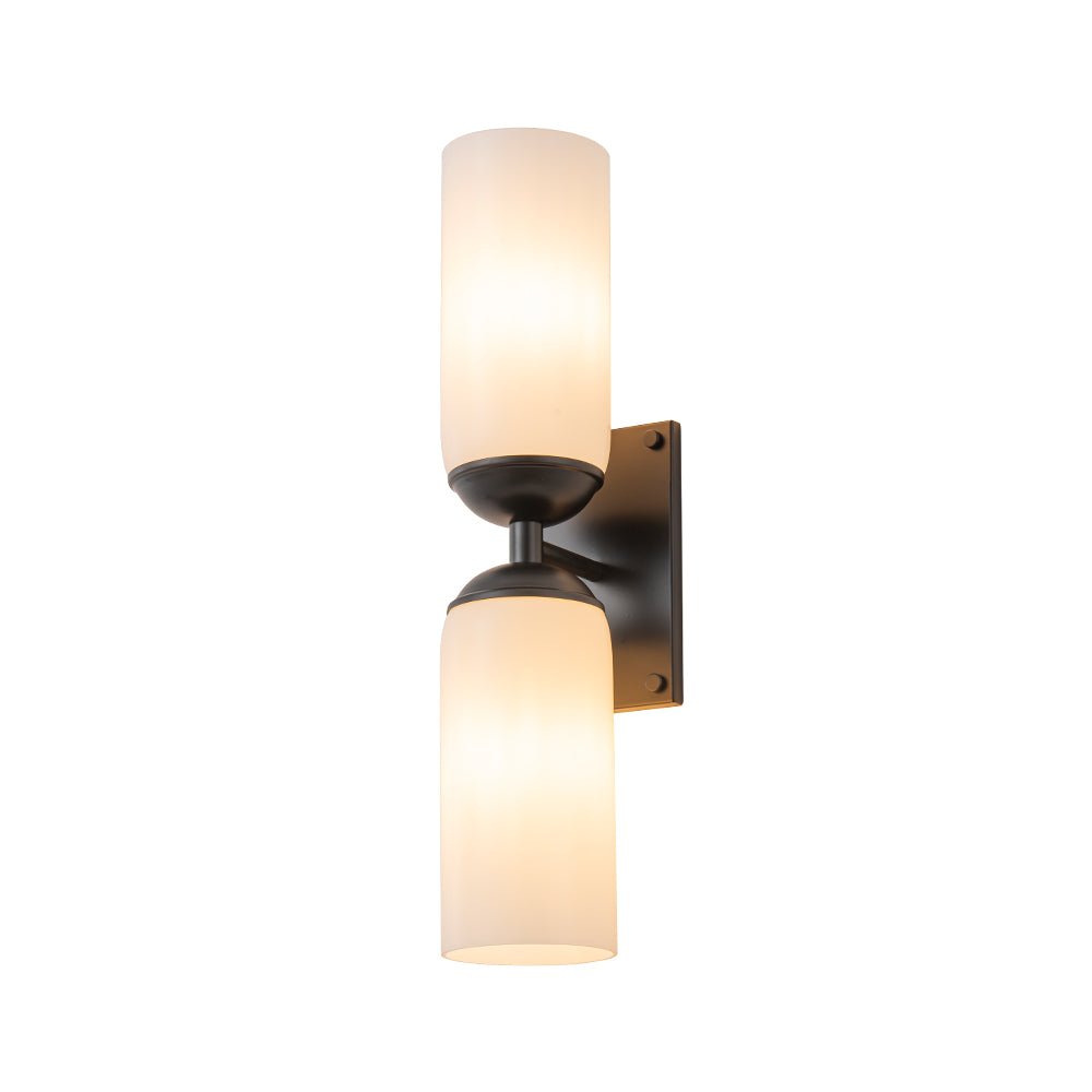 Sifuvo Milky Cylinder White Glass Vanity Wall Sconce
