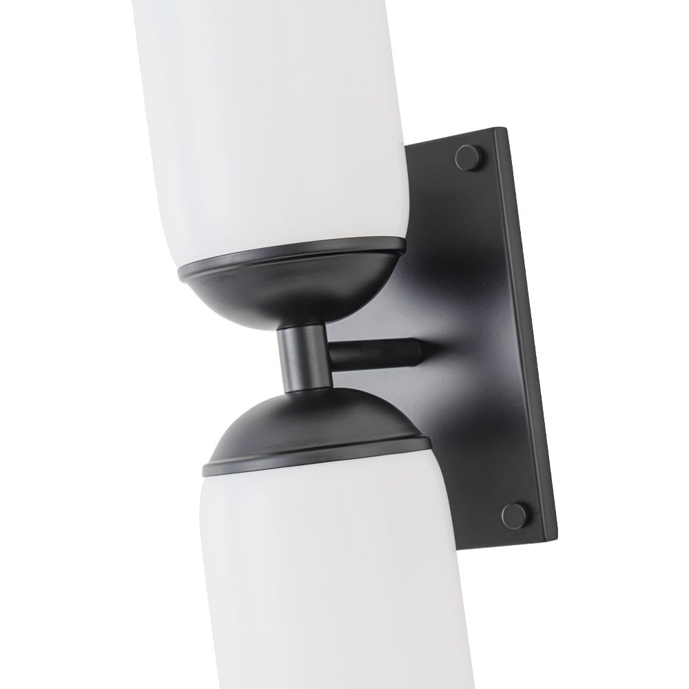 Sifuvo Milky Cylinder White Glass Vanity Wall Sconce