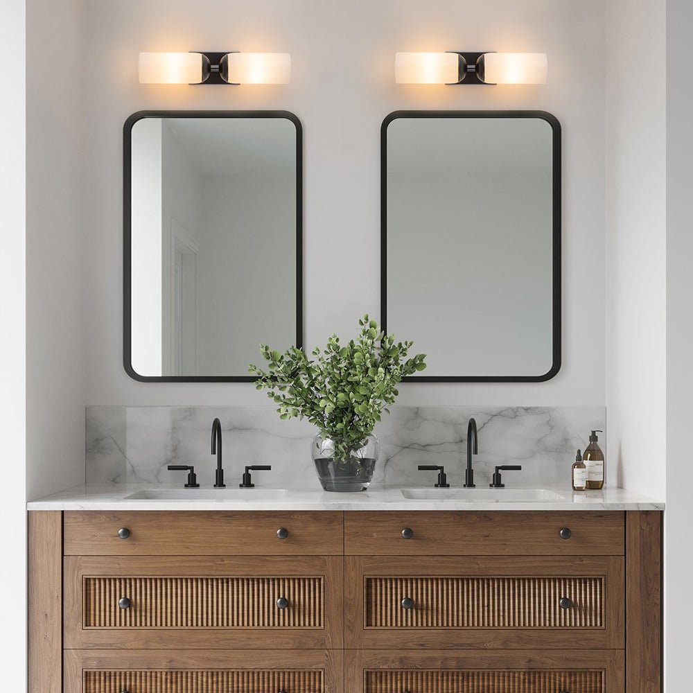 Sifuvo Milky Cylinder White Glass Vanity Wall Sconce