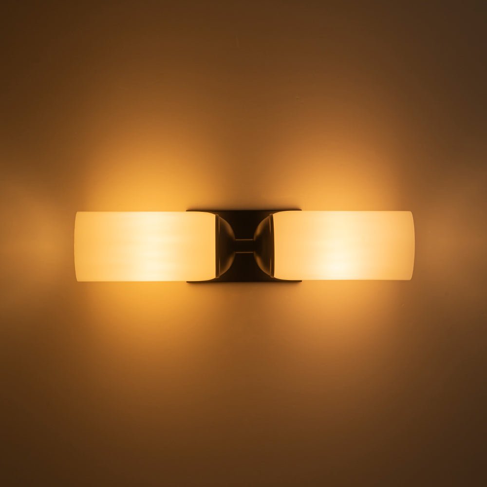Sifuvo Milky Cylinder White Glass Vanity Wall Sconce