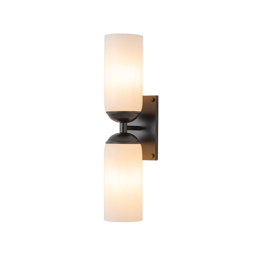 Sifuvo Milky Cylinder White Glass Vanity Wall Sconce