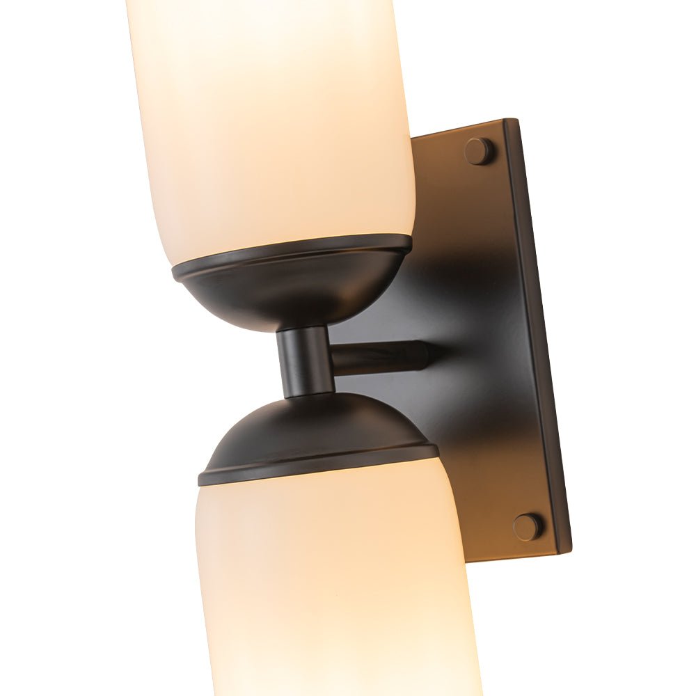 Sifuvo Milky Cylinder White Glass Vanity Wall Sconce