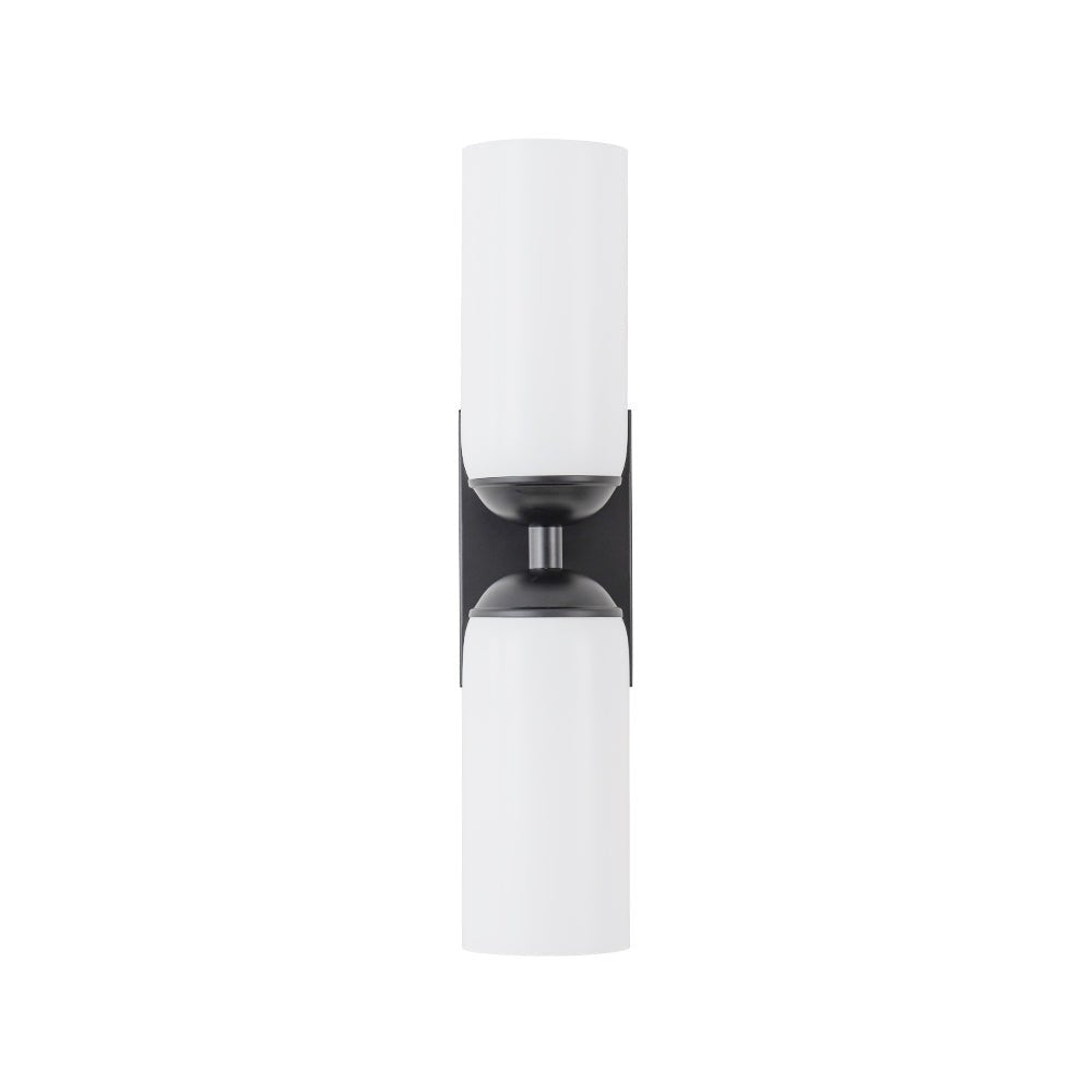 Sifuvo Milky Cylinder White Glass Vanity Wall Sconce