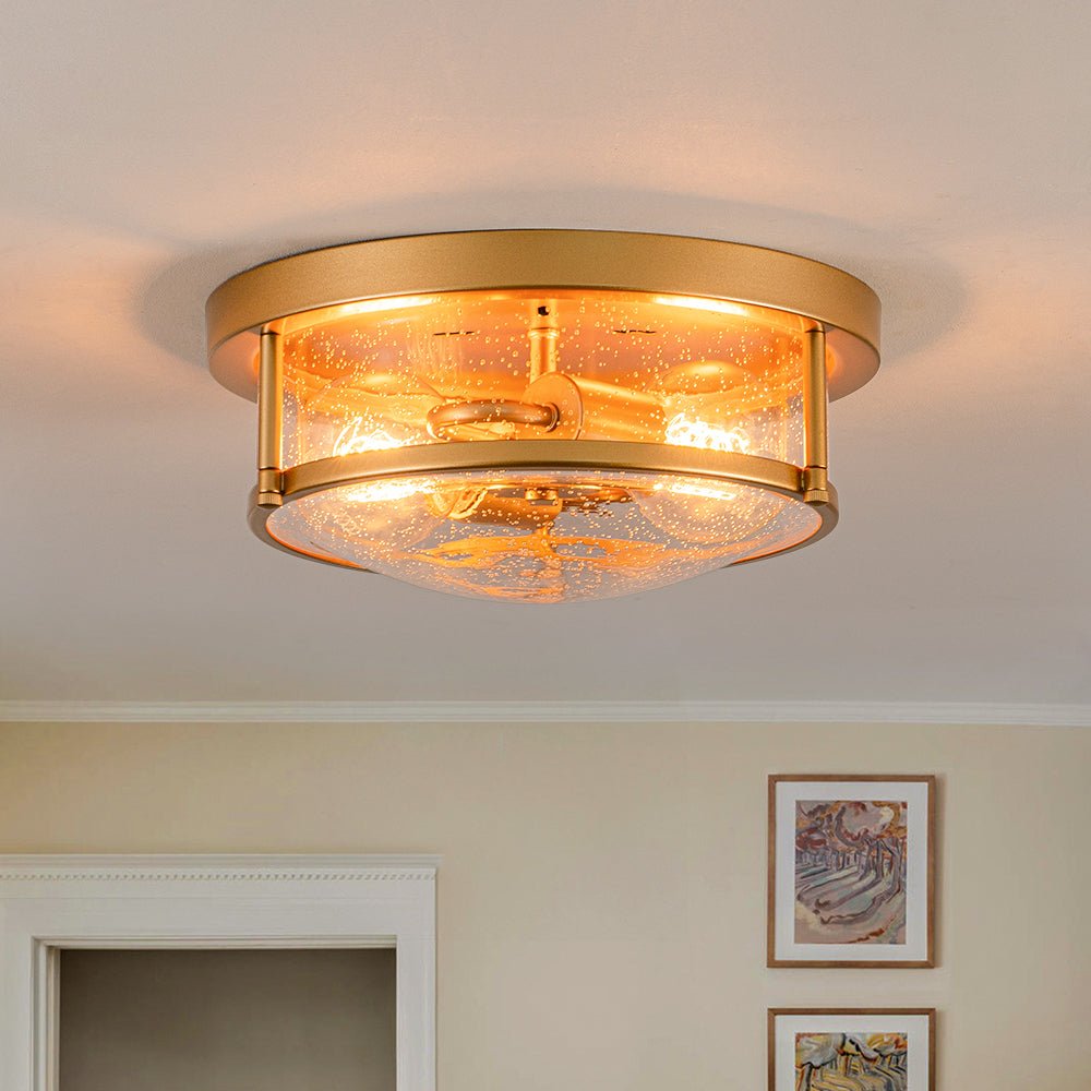 Raudur Modern Glass Flush Mount Ceiling Light