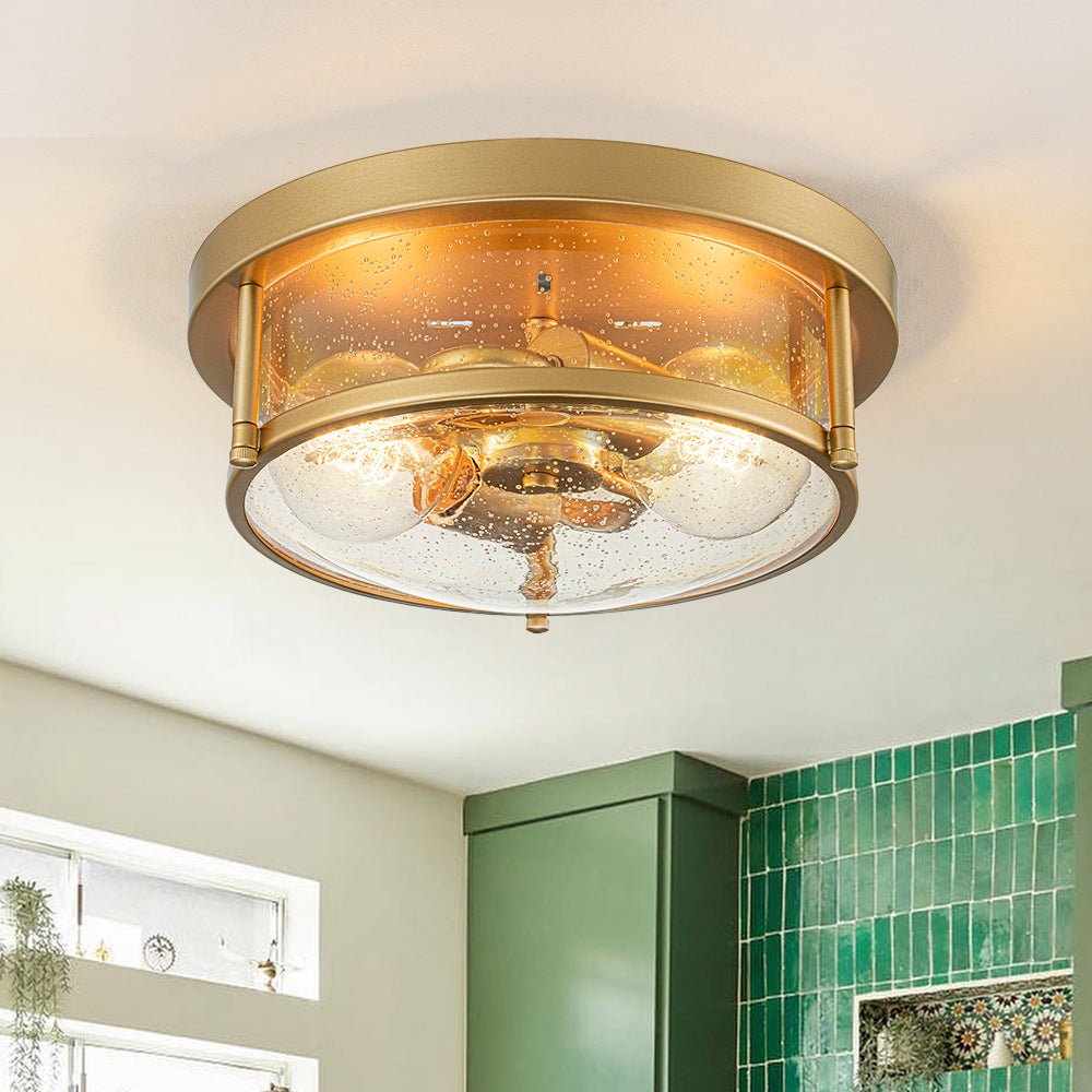 Raudur Modern Glass Flush Mount Ceiling Light