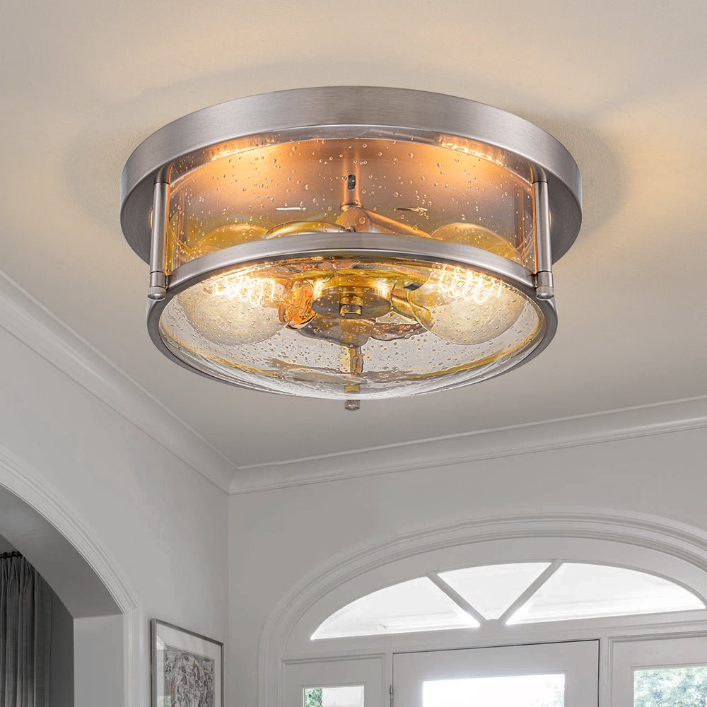 Raudur Modern Glass Flush Mount Ceiling Light