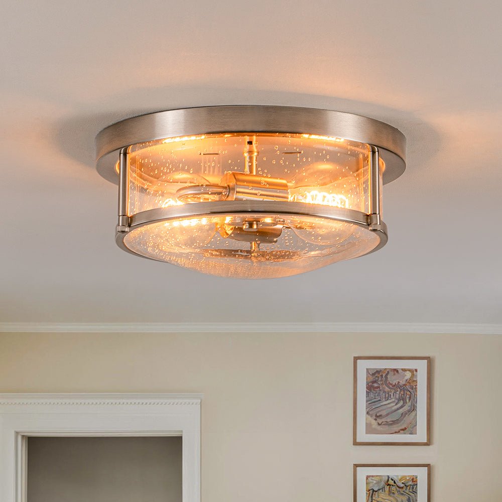 Raudur Modern Glass Flush Mount Ceiling Light