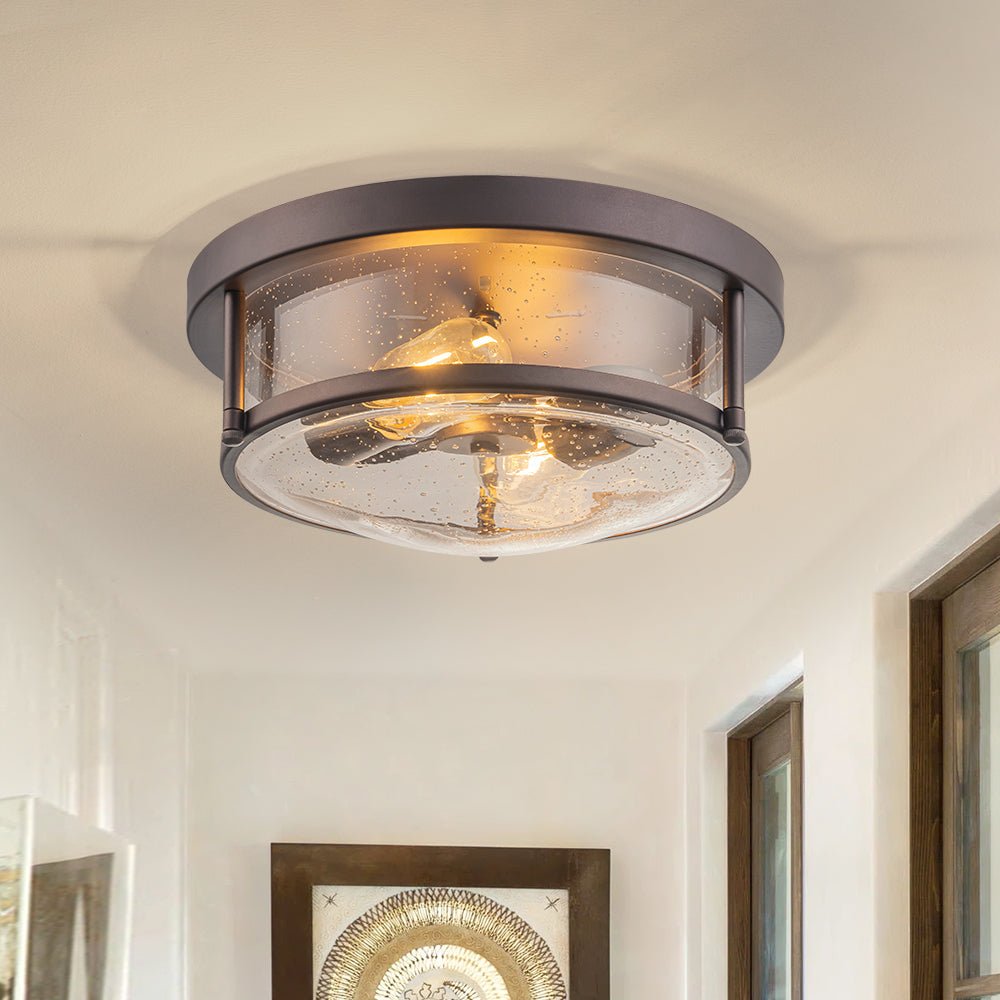Raudur Modern Glass Flush Mount Ceiling Light