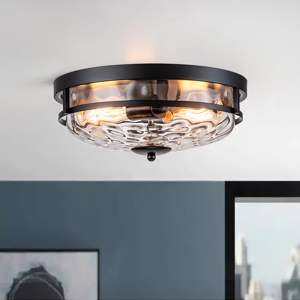 Norvia Minimalist Glass Flush Mount Ceiling Light