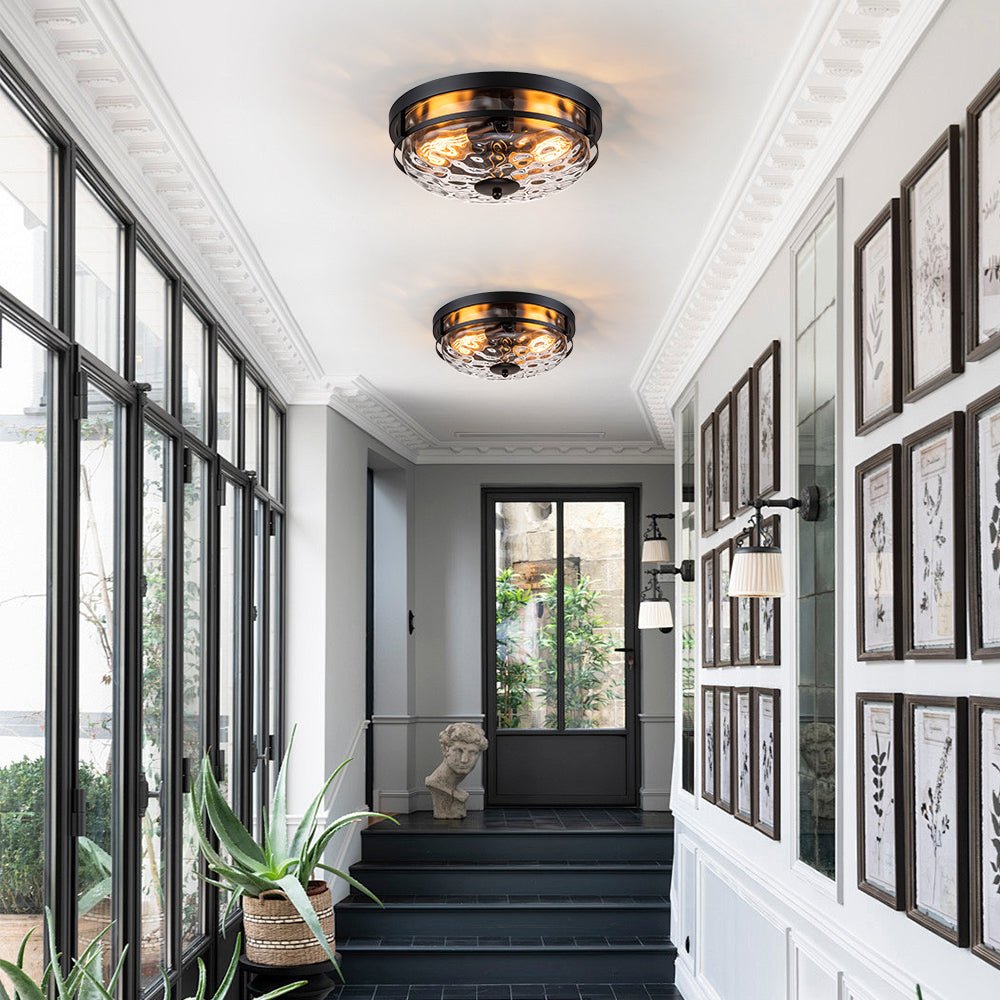 Norvia Minimalist Glass Flush Mount Ceiling Light