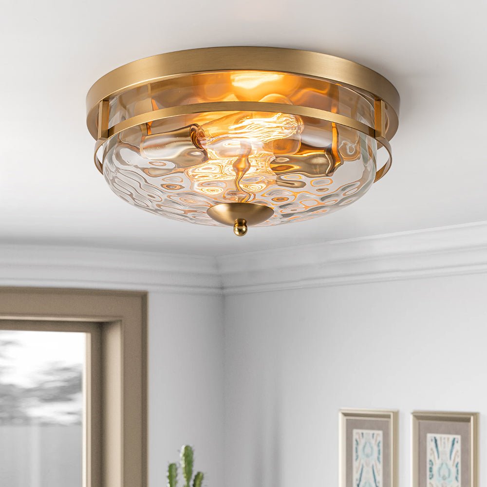 Norvia Minimalist Glass Flush Mount Ceiling Light