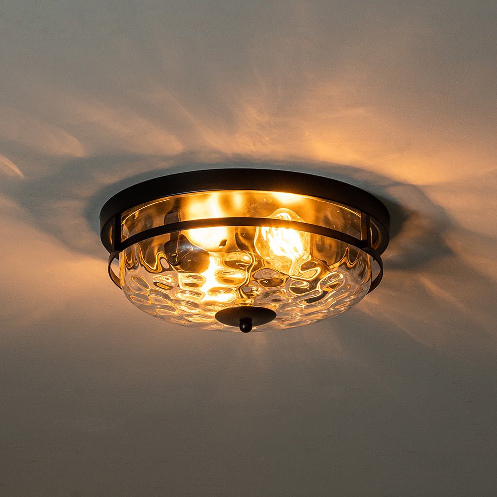 Norvia Minimalist Glass Flush Mount Ceiling Light