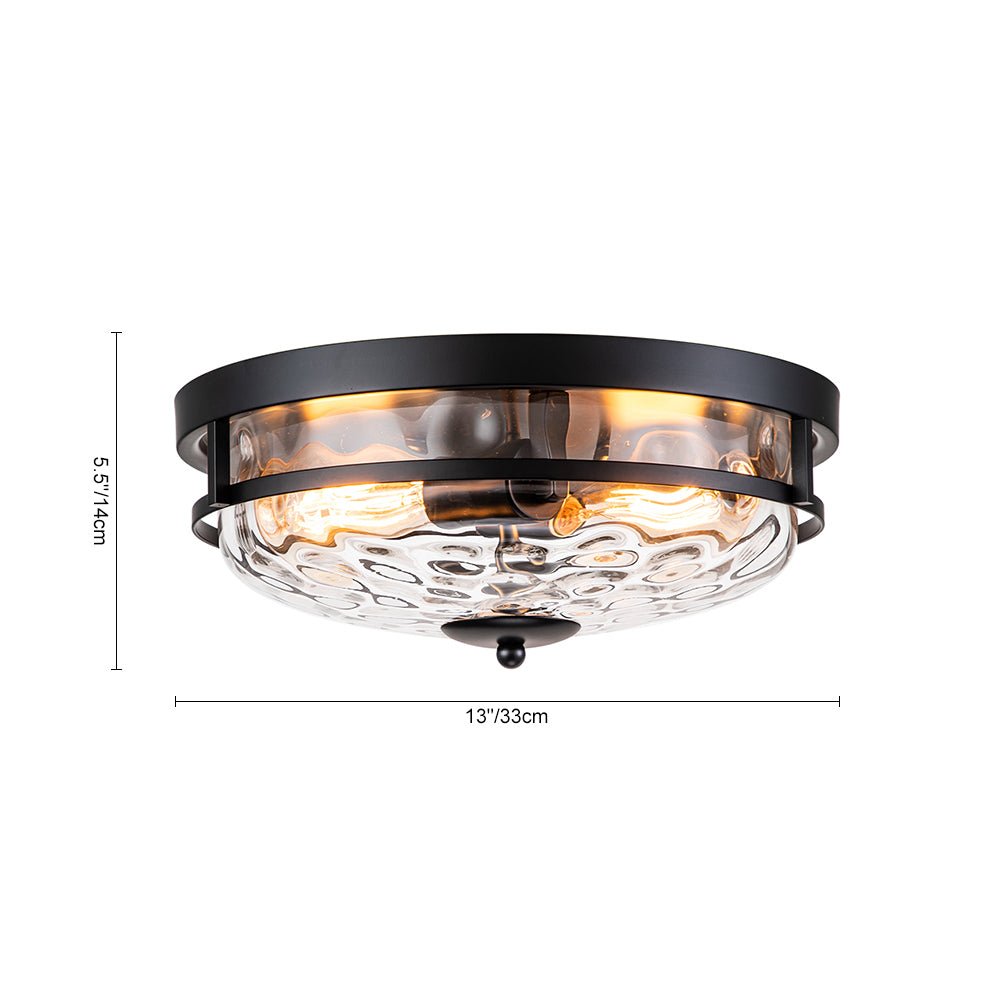 Norvia Minimalist Glass Flush Mount Ceiling Light