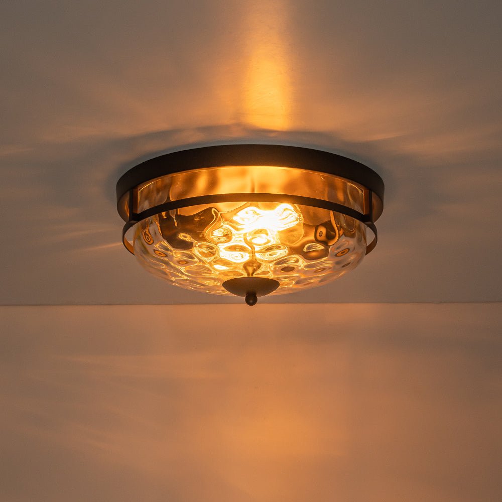 Norvia Minimalist Glass Flush Mount Ceiling Light