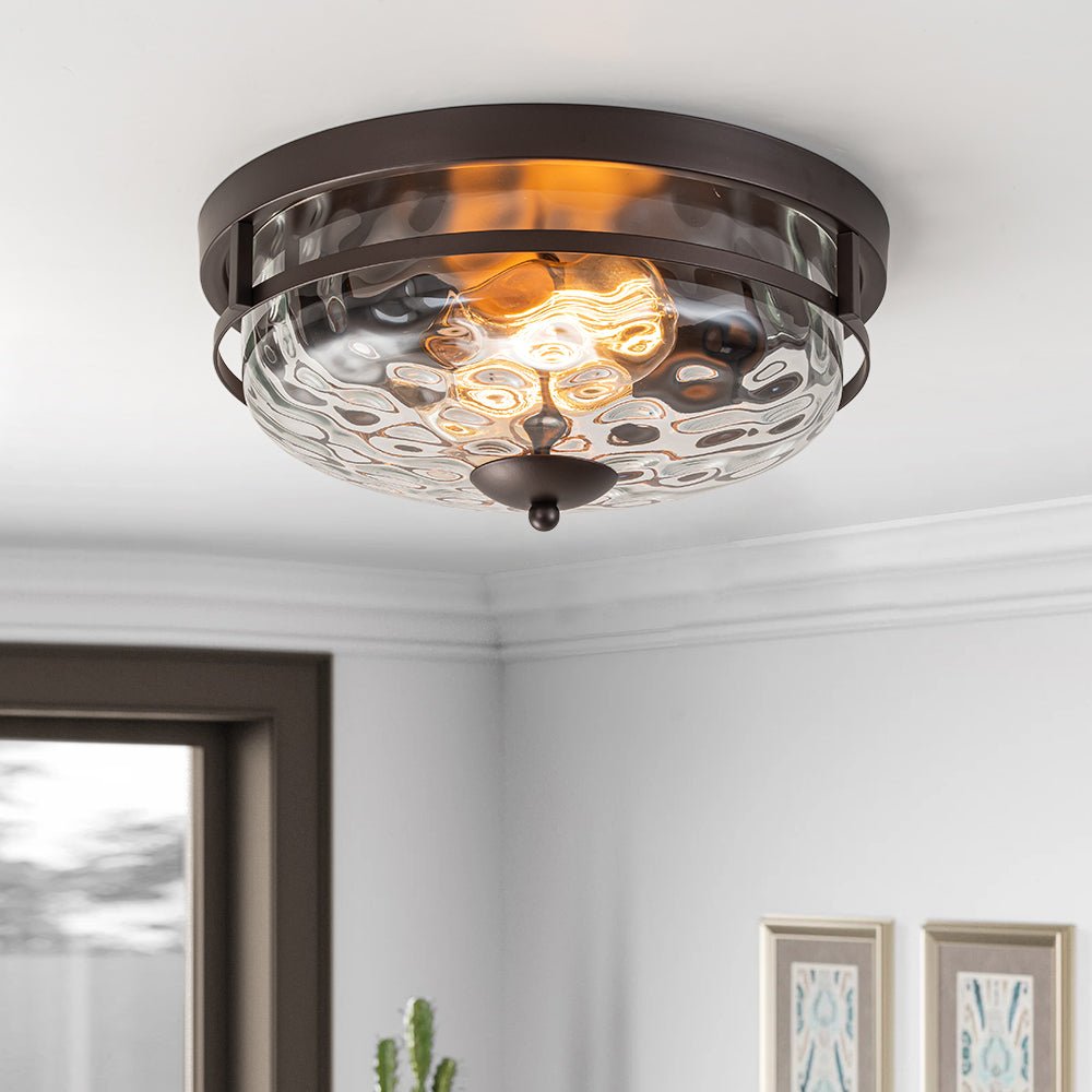 Norvia Minimalist Glass Flush Mount Ceiling Light