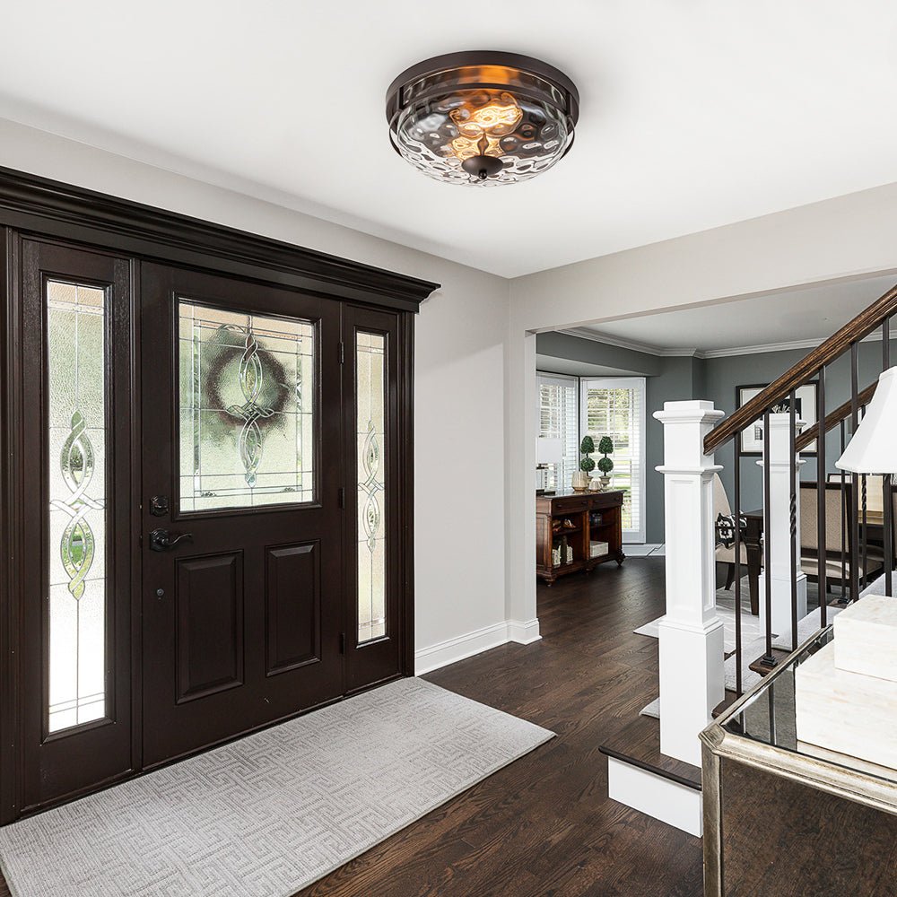 Norvia Minimalist Glass Flush Mount Ceiling Light