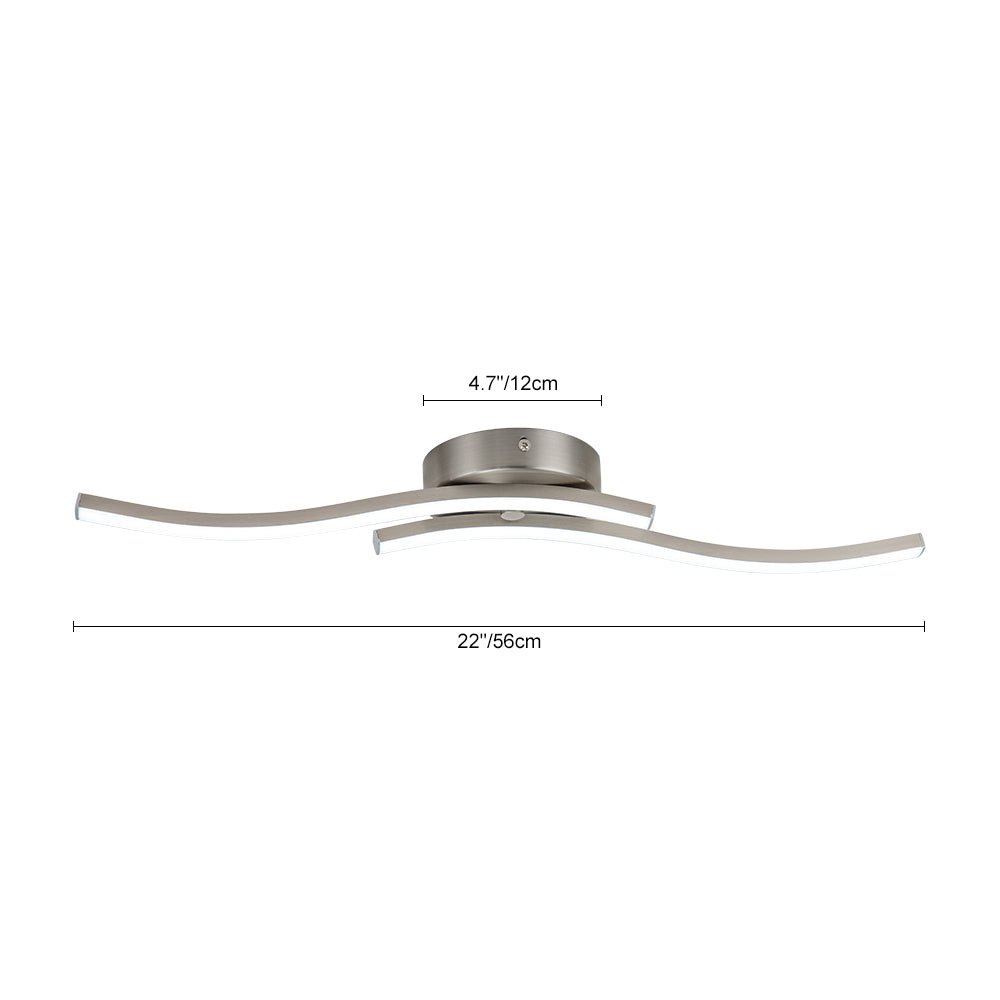 Kveld Wavy Linear Metal Flush Mount Wall Light