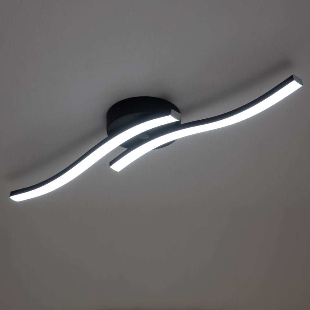 Kveld Wavy Linear Metal Flush Mount Wall Light