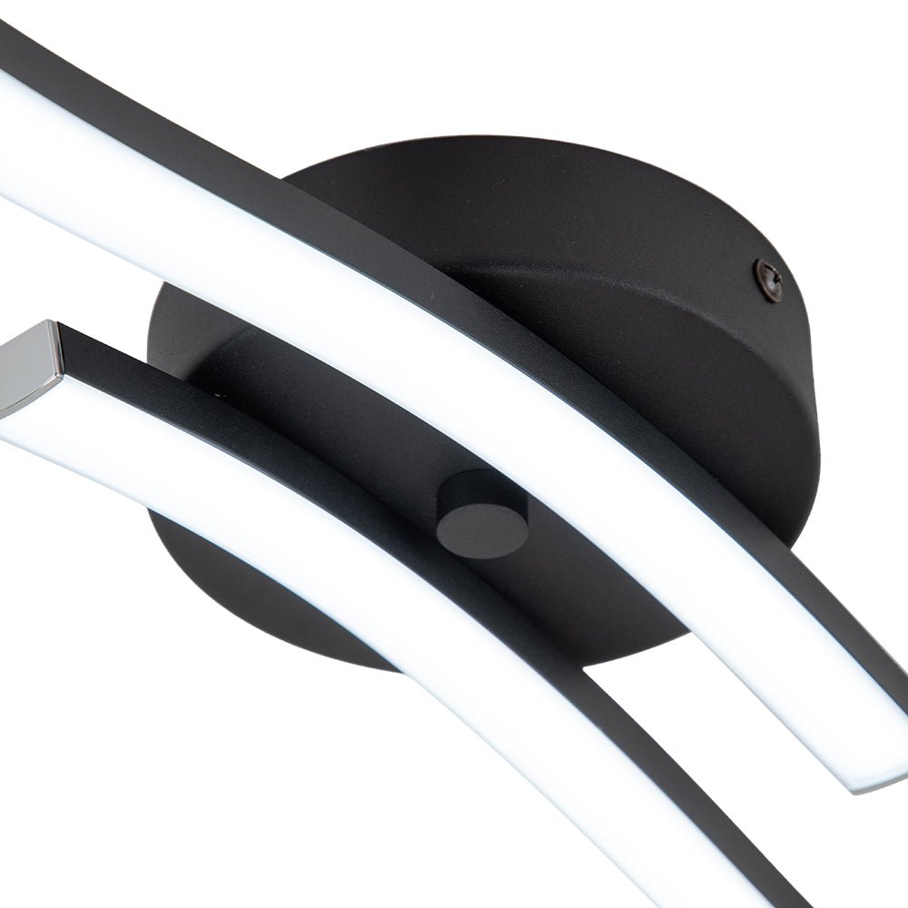 Kveld Wavy Linear Metal Flush Mount Wall Light