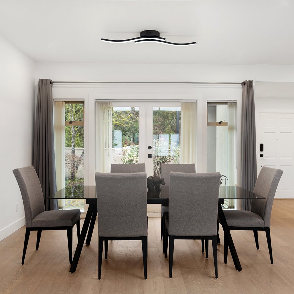 Kveld Wavy Linear Metal Flush Mount Wall Light