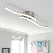 Kveld Wavy Linear Metal Flush Mount Wall Light