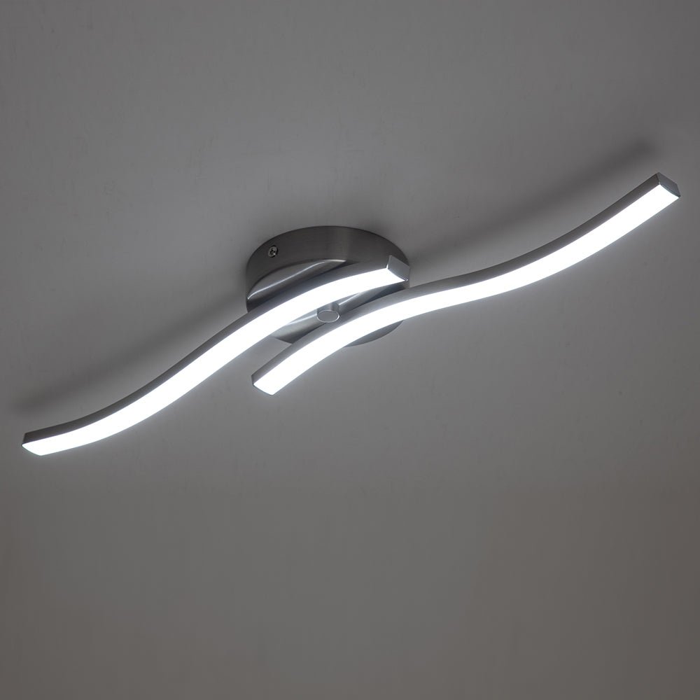 Kveld Wavy Linear Metal Flush Mount Wall Light
