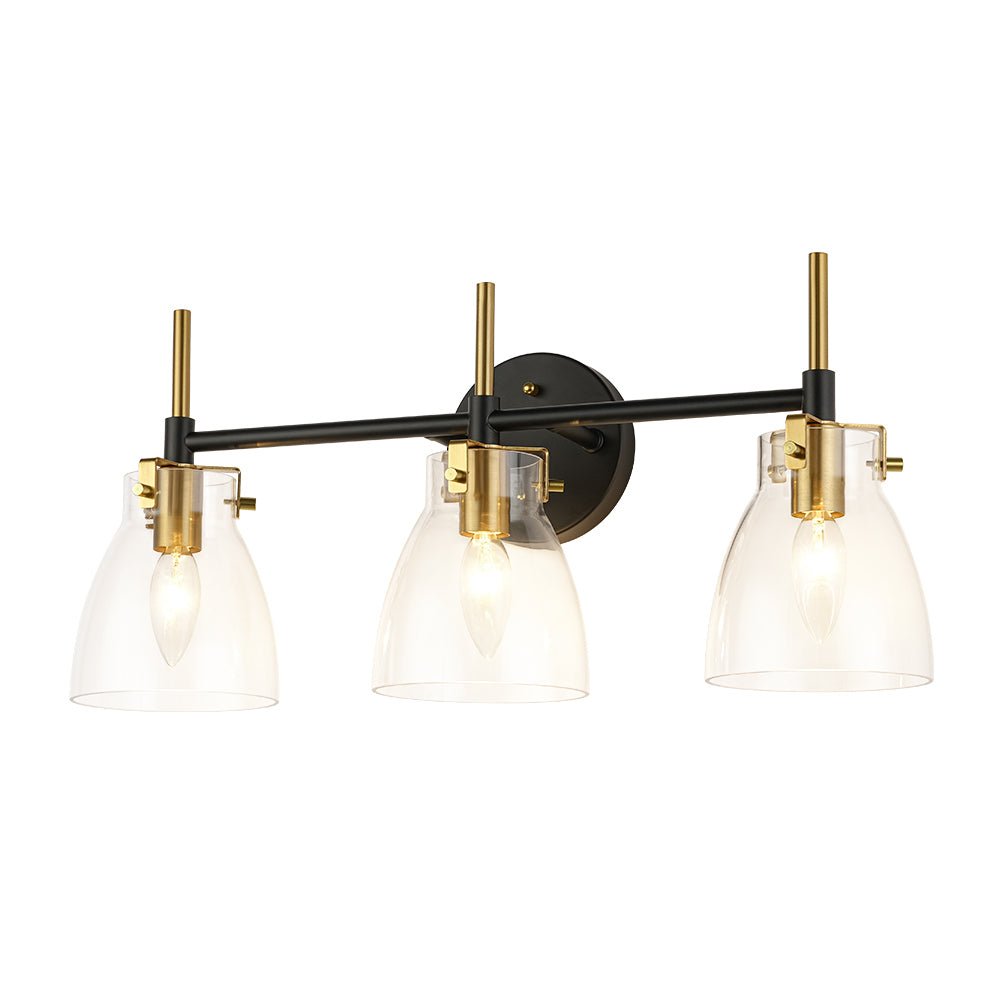 Ornuvix Black Brass Bell Shade Glass Vanity Wall Lamp
