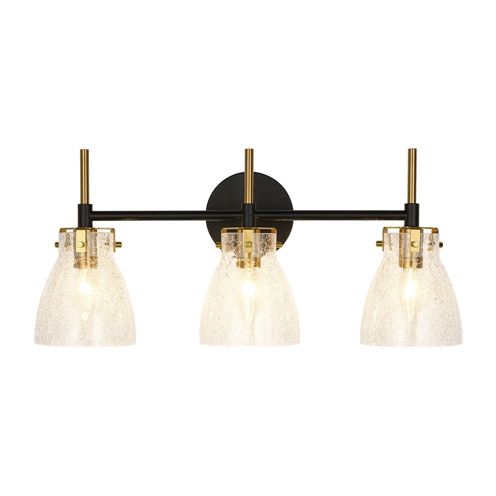 Ornuvix Black Brass Bell Shade Glass Vanity Wall Lamp