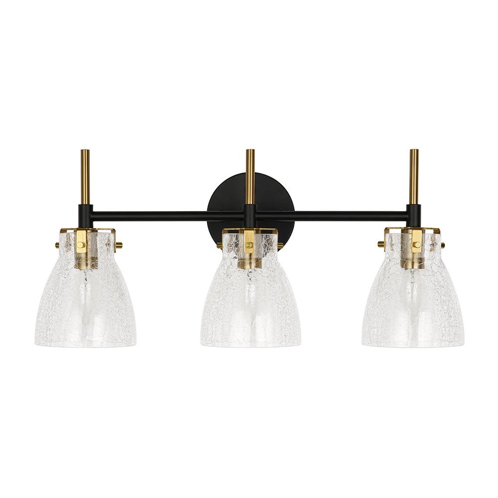 Ornuvix Black Brass Bell Shade Glass Vanity Wall Lamp