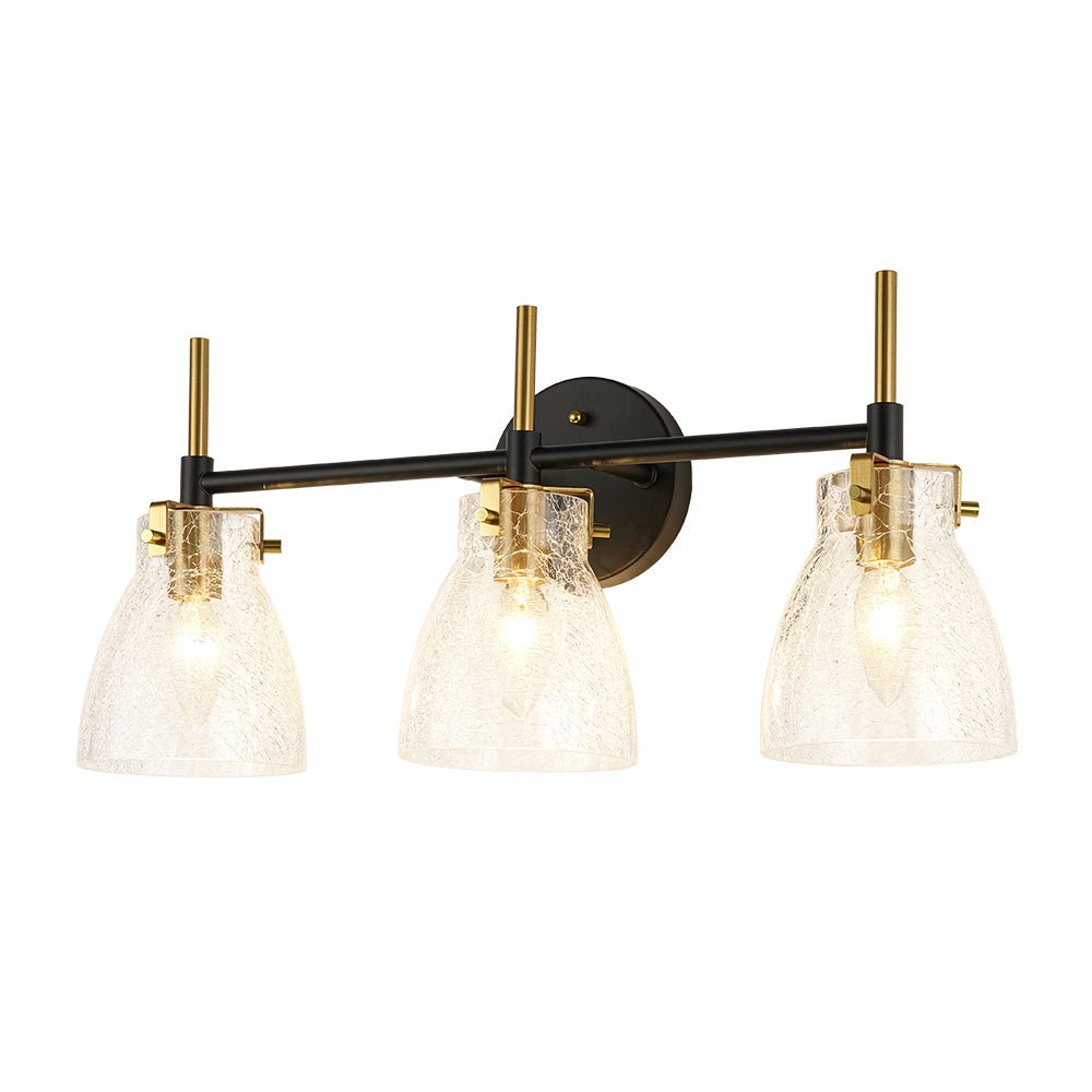 Ornuvix Black Brass Bell Shade Glass Vanity Wall Lamp