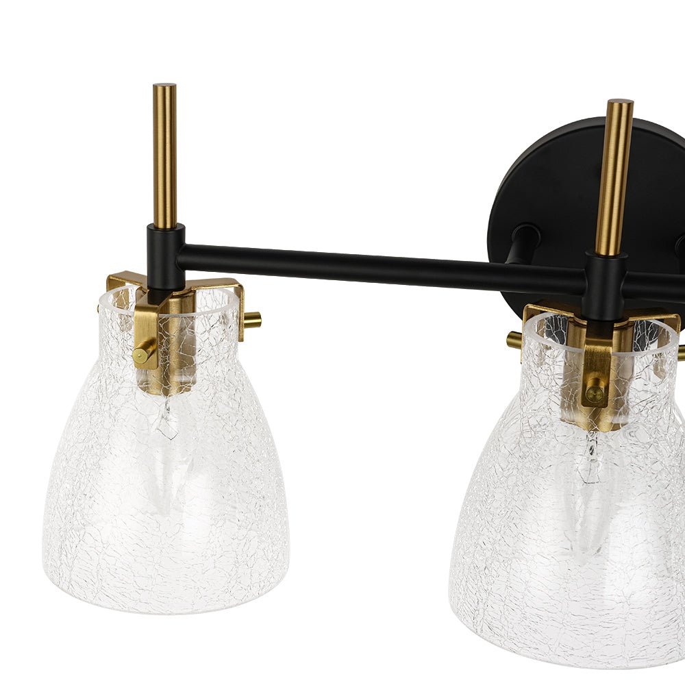 Ornuvix Black Brass Bell Shade Glass Vanity Wall Lamp