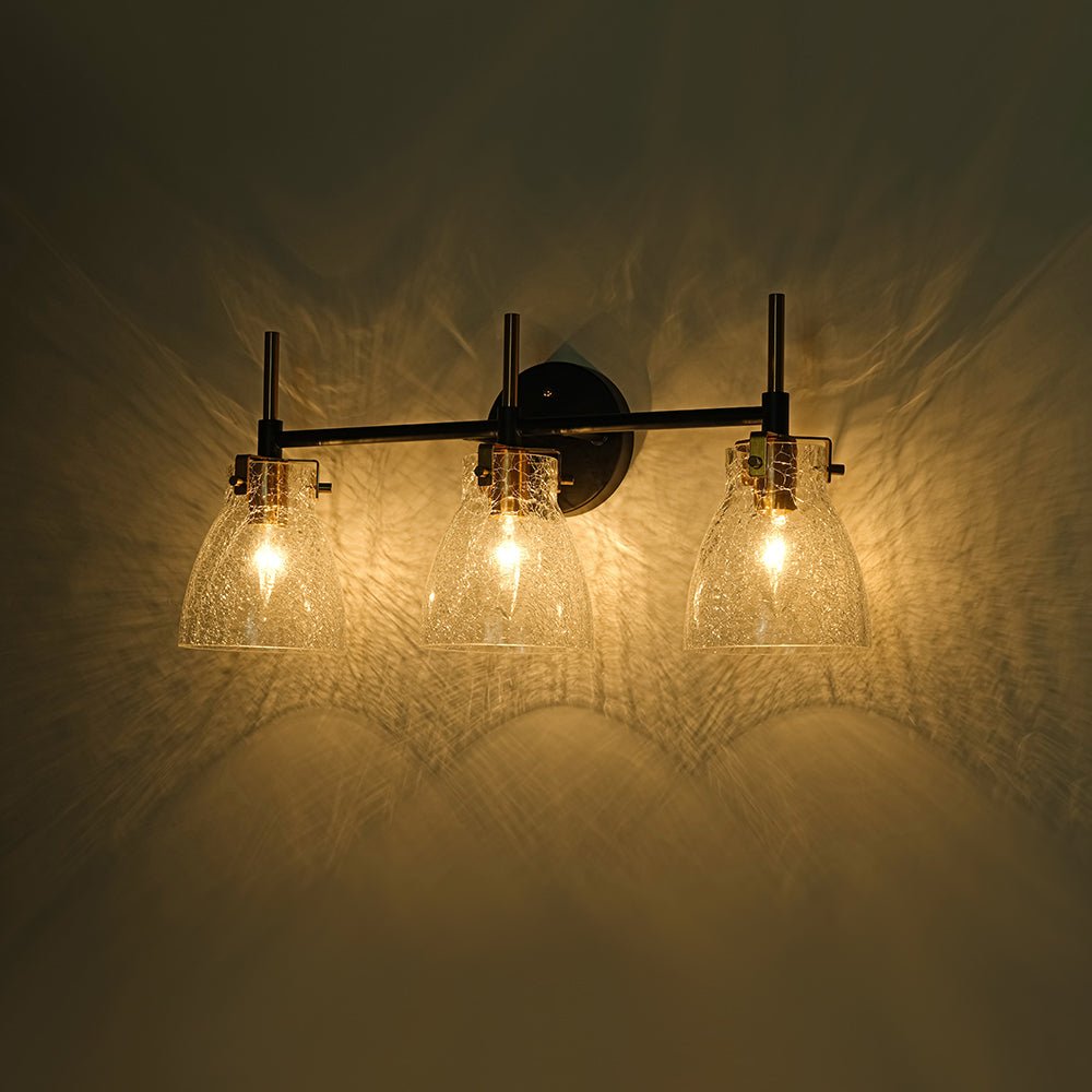 Ornuvix Black Brass Bell Shade Glass Vanity Wall Lamp