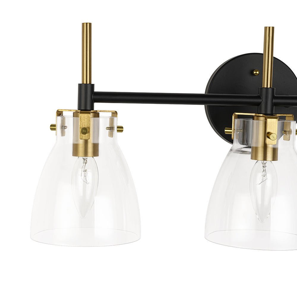 Ornuvix Black Brass Bell Shade Glass Vanity Wall Lamp