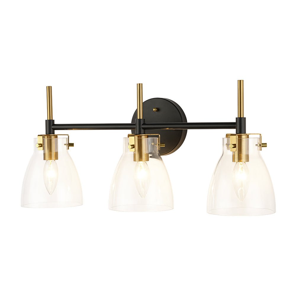 Ornuvix Black Brass Bell Shade Glass Vanity Wall Lamp