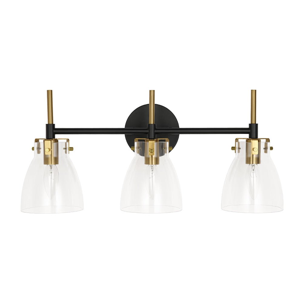 Ornuvix Black Brass Bell Shade Glass Vanity Wall Lamp