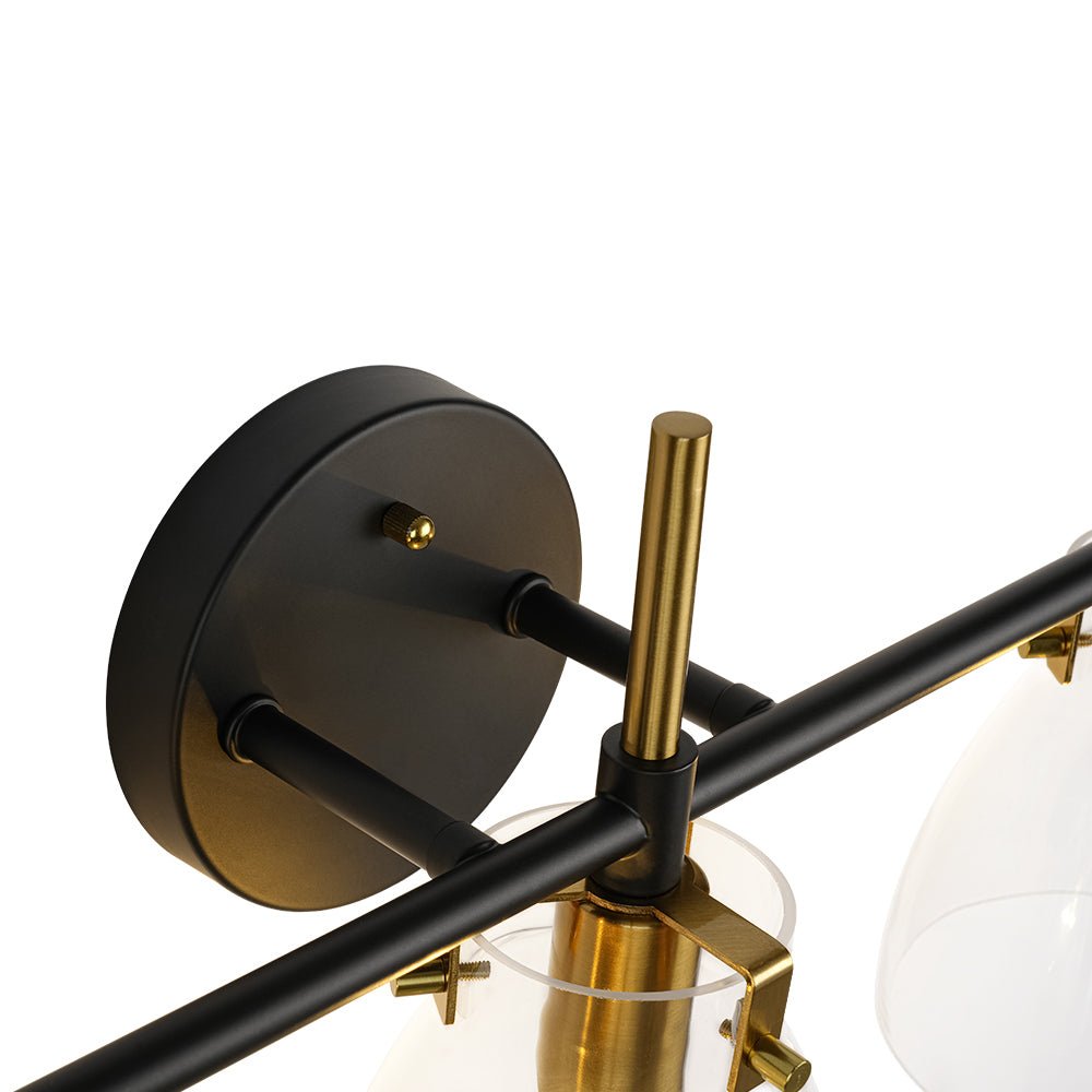 Ornuvix Black Brass Bell Shade Glass Vanity Wall Lamp