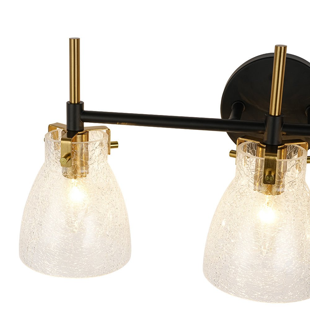 Ornuvix Black Brass Bell Shade Glass Vanity Wall Lamp