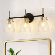 Ornuvix Black Brass Bell Shade Glass Vanity Wall Lamp