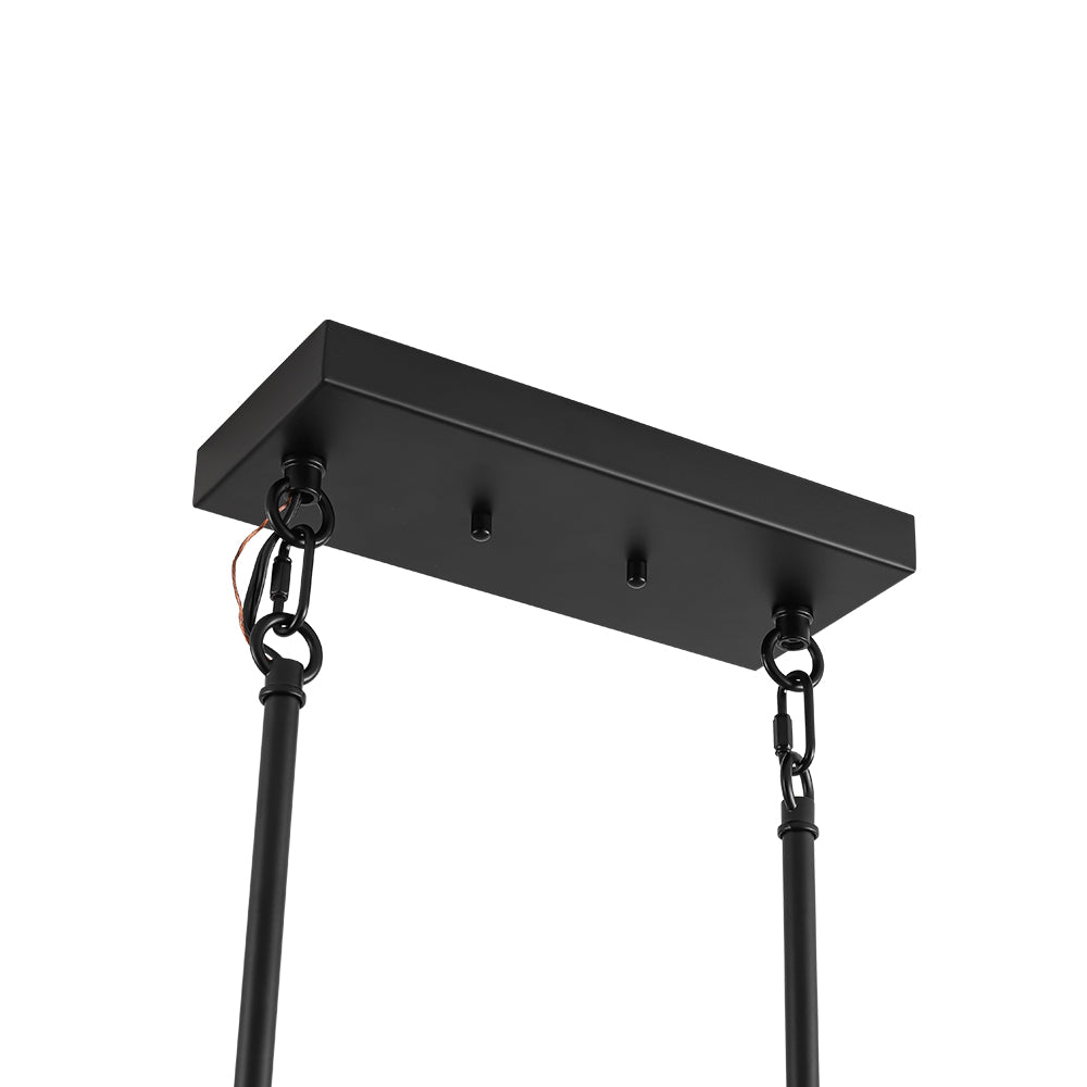 Ljomuvyr Rectangle Cage Black Brass Metal Chandelier